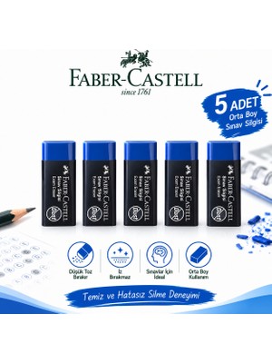 Danacı Kırtasiye Orta Boy Sınav Silgisi 5 Adet Yumuşak Silgi Faber-Castell