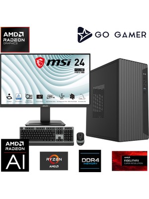 Go Gamer AE332D Amd Ryzen 7 5700G / 32GB Ddr4 / 1tb SSD / Amd Radeon Graphics / Msı 24" 100Hz. / Oem Ev Ofis Paket