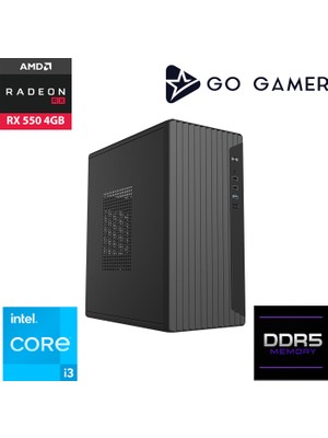 Go Gamer E117F Intel Core I3 14100F / 16GB Ddr5 / 512GB SSD / RX550 4gb / Oem Ev Ofis Paket