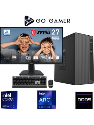 Go Gamer E493DF Intel Core Ultra 7 265 / 64GB Ddr5 / 2tb SSD / Intel Hd Arc Xe2 Integrated Graphics / Msı 27" 100Hz. / Oem Ev Ofis Paket