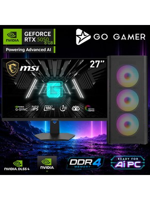 Go Gamer E607D Intel Core I7 14700F / 16GB Ddr4 / 1tb SSD / RTX5050 8gb / Msı 27" 180Hz. / Oem Gaming Paket