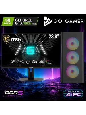 Go Gamer AE354D Amd Ryzen 7 7700 / 16GB Ddr5 / 512GB SSD / GTX1660TI 6gb / Msı 24" 180Hz. / Oem Gaming Paket
