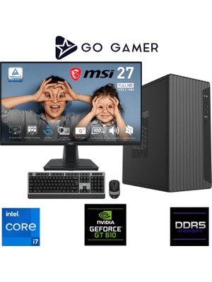 Go Gamer E515DF Intel Core I7 13700F / 16GB Ddr5 / 512GB SSD / Nvidia GT610 / Msı 27" 100Hz. / Oem Ev Ofis Paket
