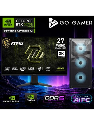 Go Gamer AE700D Amd Ryzen 7 9850X3D / 64GB Ddr5 / 1tb SSD / RTX5070TI 16GB / 240MM Sıvı Soğutma / Msı 27" 2k 200Hz. 0.5ms / Oem Gaming Paket