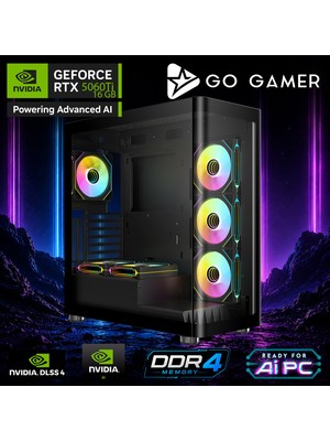Go Gamer AE93P Amd Ryzen 5 5600 / 32GB Ddr4 / 1tb SSD / RTX5060TI 16GB / Oem Gaming Paket