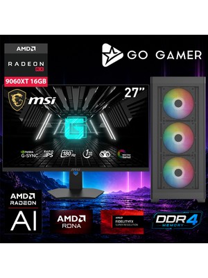 Go Gamer E618D Intel Core I7 14700F / 16GB Ddr4 / 1tb SSD / RX9060XT 16GB / Msı 27" 180Hz. / Oem Gaming Paket