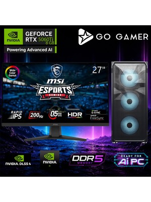 Go Gamer E830DF Intel Core Ultra 9 285K / 64GB Ddr5 / 2tb SSD / RTX5060TI 8gb / 240MM Sıvı Soğutma / Msı 27" 200Hz. 0.5ms / Oem Gaming Paket