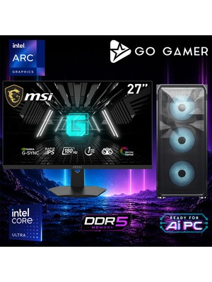 Go Gamer E494DF Intel Core Ultra 7 265K / 16GB Ddr5 / 1tb SSD / Intel Hd Arc Xe2 Integrated Graphics / 240MM Sıvı Soğutma / Msı 27" 180Hz. / Oem Ev Ofis Paket