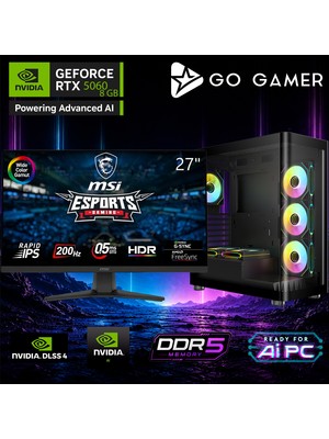 Go Gamer E670D Intel Core Ultra 7 265KF / 32GB Ddr5 / 1tb SSD / RTX5060 8gb / 240MM Sıvı Soğutma / Msı 27" 200Hz. 0.5ms / Oem Gaming Paket