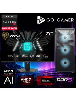 Go Gamer E619DF Intel Core I7 14700F / 32GB Ddr5 / 1tb SSD / RX9060XT 16GB / Msı 27" 180Hz. / Oem Gaming Paket