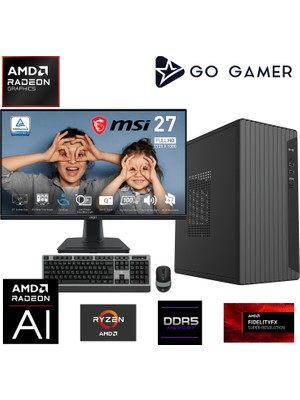 Go Gamer AE336D Amd Ryzen 7 7700 / 16GB Ddr5 / 256GB SSD / Amd Radeon Graphics / Msı 27" 100Hz. / Oem Ev Ofis Paket