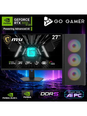 Go Gamer E579DF Intel Core I7 13700F / 16GB Ddr5 / 1tb SSD / RTX3050 8gb / Msı 27" 180Hz. / Oem Gaming Paket
