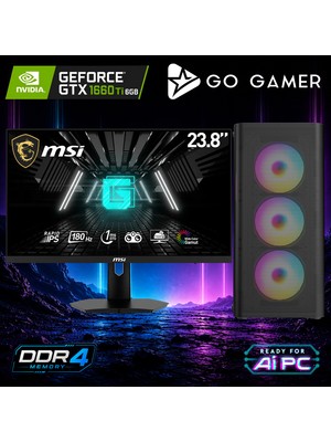 Go Gamer E280D Intel Core I5 12400F / 16GB Ddr4 / 1tb SSD / GTX1660TI 6gb / Msı 24" 180Hz. / Oem Gaming Paket