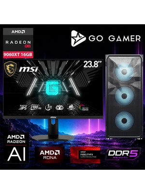 Go Gamer E332DF Intel Core I5 13400F / 16GB Ddr5 / 512GB SSD / RX9060XT 16GB / Msı 24" 180Hz. / Oem Gaming Paket