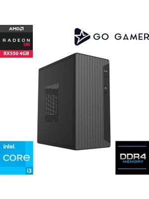Go Gamer E65 Intel Core I3 12100F / 8gb Ddr4 / 512GB SSD / RX550 4gb / Oem Ev Ofis Paket