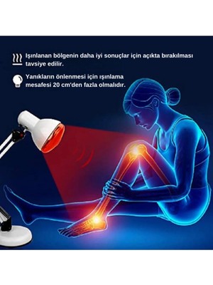 Die Grup 250W Kızılötesi (Infrared) Isıtıcılı Fizik Tedavi Lambası (Kırmızı Işık) E27 (Kalın Duy)