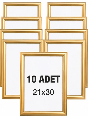 OfisDS 10 Adet 25 mm A4(21X29.7) Gönye Köşe Alüminyum Aç-Kapa Çerçeve – Poster Çerçevesi (Gold Renk)