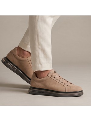 Konfores 2274-ZANELLE Hakiki Full Duble Deri Üst Kalite Premıum Erkek Sneaker Ayakkabı - NKT02274-KUM-42