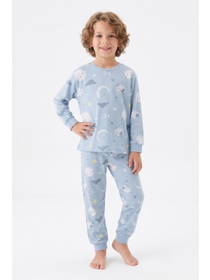 Modanino Erkek Çocuk %100 Pamuk Pijama Takımı 3-13 Yaş 12734IS