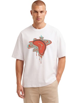 Rook Eriyen Saat Dijital Baskılı T Shirt - Erkek