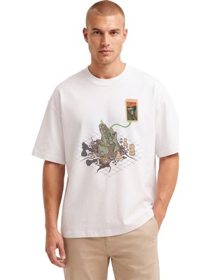 Rook Çığlık Tablosu Kale Dijital Baskılı T Shirt - Erkek