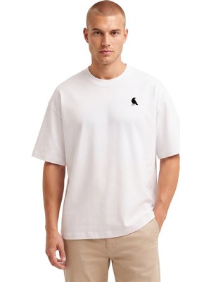 Rook Karga Logolu Flex Baskılı T Shirt - Erkek
