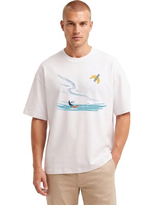 Rook Bantlanmış Muz Paraşüt Dijital Baskılı T Shirt - Erkek