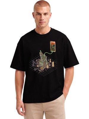 Rook Çığlık Tablosu Kale Dtf Baskılı T Shirt - Erkek