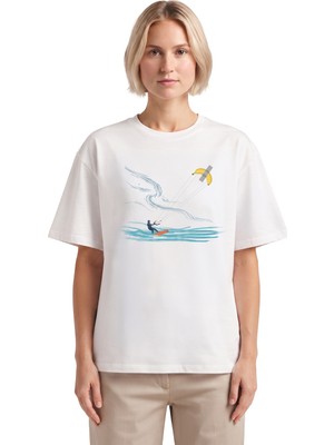 Rook Bantlanmış Muz Paraşüt Dijital Baskılı T Shirt - Kadın