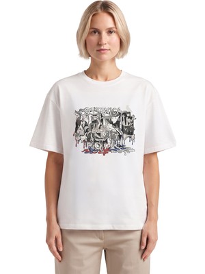 Rook Guernica Dijital Baskılı T Shirt - Kadın