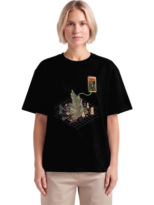 Rook Çığlık Tablosu Kale Dtf Baskılı T Shirt - Kadın