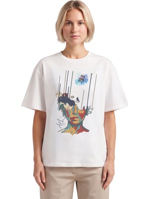 Rook Yüz Dijital Baskılı T Shirt - Kadın