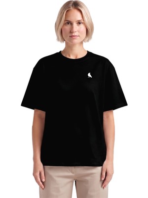 Rook Karga Logolu Flex Baskılı T Shirt - Kadın