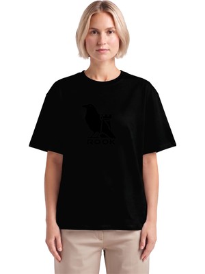 Rook Karga - Kale Puf Baskılı T Shirt - Kadın