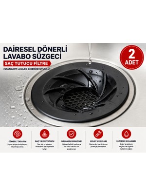 Süzgeçli, Yuvarlak ve Kıvrımlı Desenli Lavabo Gideri
