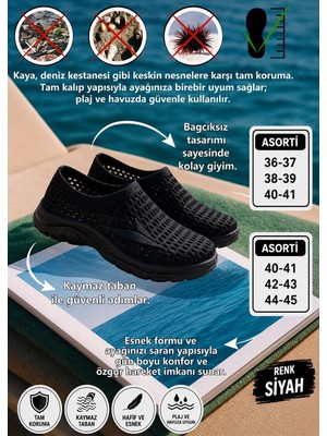 Kantex Unisex Kaydırmaz Deniz Ayakkabısı – Hafif, Nefes Alabilen Havuz, Plaj, Hac & Umre ve Günlük RCN808