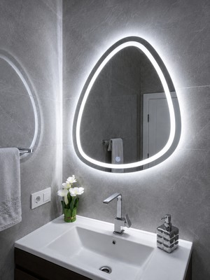 Saray 60X70 Lazer Kumlamalı Dokunmatikli Ledli Ayna