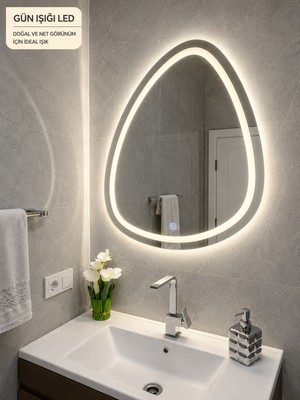Saray 60X70 Lazer Kumlamalı Dokunmatikli Ledli Ayna