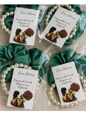 Grand Concept Store Hediyelik Incili Toka (Yeşil) Kına Hatırası Bride To Be ‘neşeme Ortak Olan Güzel Kadınlara’notlu
