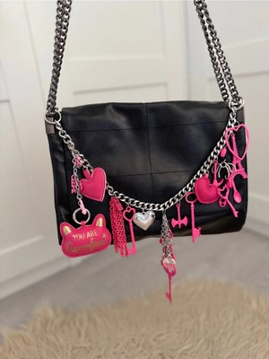 Charmlucky Pembe Charm Zincir Çanta Aksesuarı