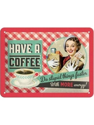 Nostalgic Art Nostalgic-Art Have A Coffee Retro Metal Levha, 15 x 20 cm