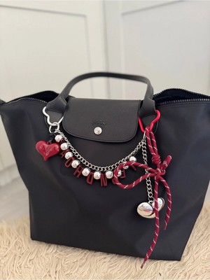 Charmlucky Bordo Kalpli Zincir Charm Çanta Aksesuarı