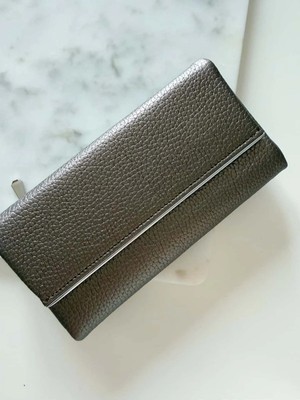 Charmlucky Metal Detaylı Yumuşak Doku Büyük Cüzdan