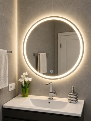 Saray 60 cm Lazer Kumlamalı Dokunmatikli Gün Işığı Ledli Ayna