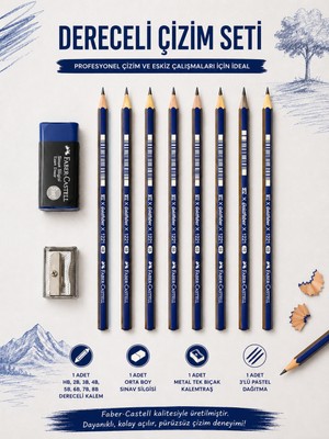Danacı Kırtasiye Dereceli Kalem Set Karakalem Hb,2b,3b,4b,5b,6b,7b,8b Dereceli Kalem,kalemtıraş,orta Boy Sınav Silgisi