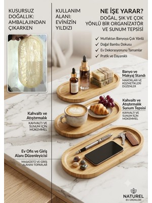 Segy Home Bambu Yağdanlık Altlığı & Sunumluk & Ikramlık Bambu - 24*12 cm