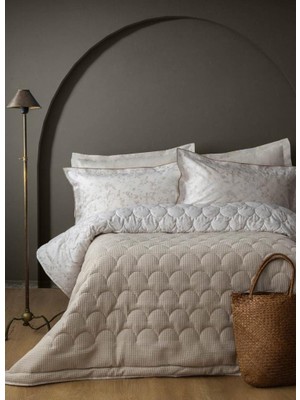 Apricitas Home Lovina Bej Tek Kişilik Double Face Pike Takımı