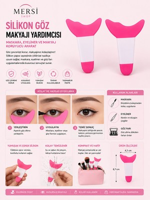 Mersi Shop Silikon Göz Makyajı Yardımcısı – Maskara, Eyeliner ve Makyaj Koruyucu Aparat