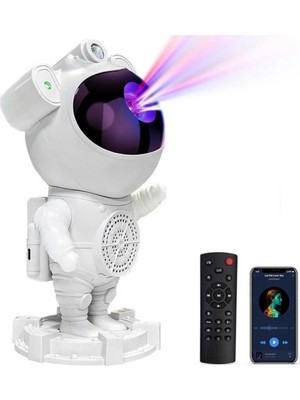 Tastech Astronot Starry Projector Galaksi Gece Lambası Yıldız Samanyolu Işıklandırma Bluetooth Hoparlör