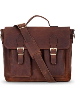 BloominBag Rıvolı Saddle Heritage Hakiki Deri 13–14 Inç Laptop ve Evrak Çantası